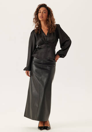 Satin V-neck Blouse