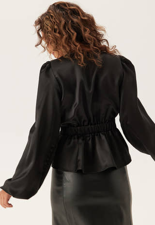 Satin V-neck Blouse