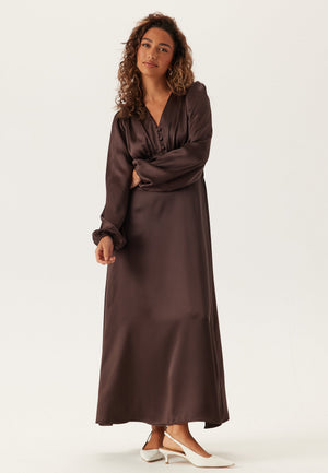 Satin V-neck Maxi Dress