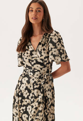 Satin Wrap Dress