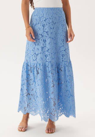 Scalloped Lace Edge Maxi Skirt
