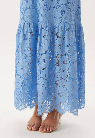 Scalloped Lace Edge Maxi Skirt