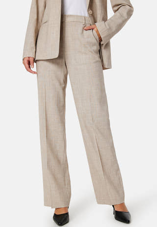 High Waist Melange Suit Pants