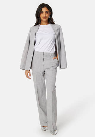 High Waist Melange Suit Pants