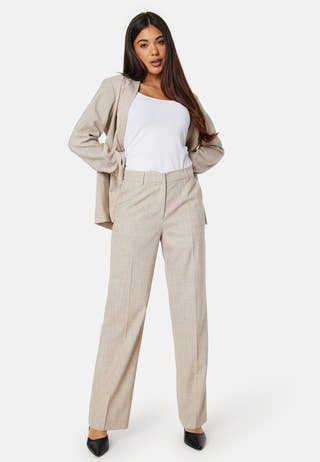 High Waist Melange Suit Pants