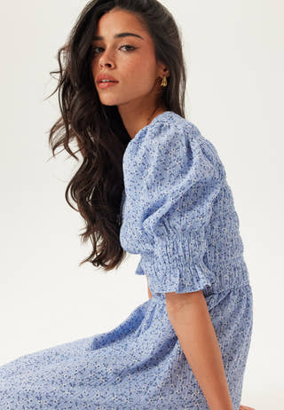 Short Sleeve Smock Dress