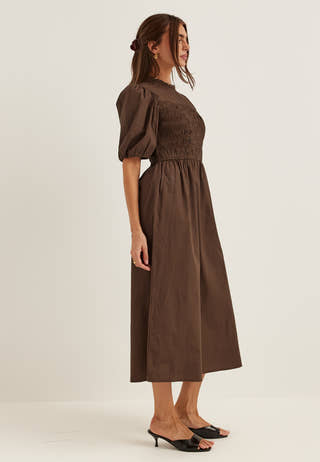 Smock Short Sleeve Cotton Dress