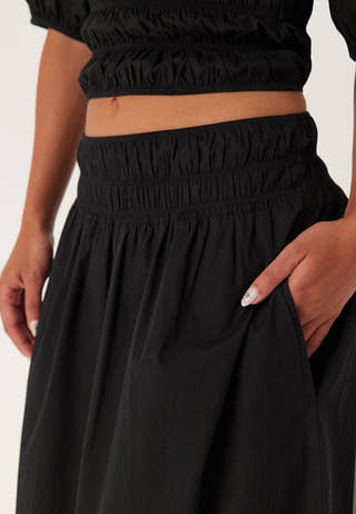 Smock Waist Maxi Skirt