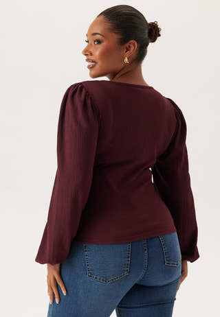 Square Neck Balloon Sleeve Top