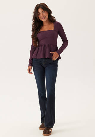 Square Neck Peplum Top
