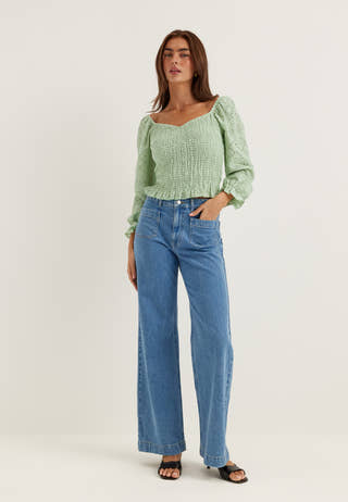 Square Neck Smock Top