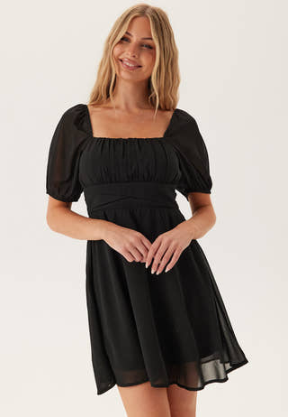 Square Neck S/S Georgette Dress
