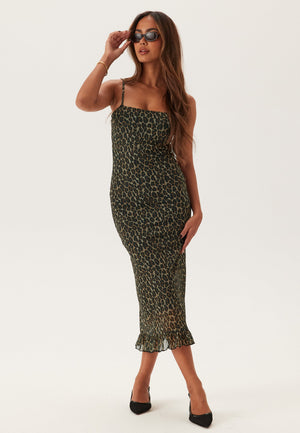 Strap Mesh Frill Dress