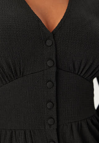 Structure Button Midi Dress