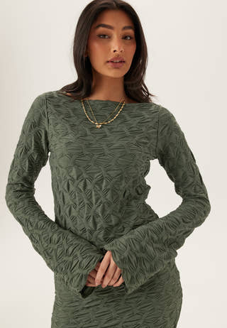 Structure Long Sleeve Midi Dress