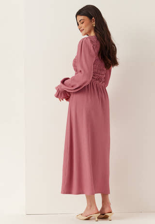 Structure Long Sleeve Midi Dress
