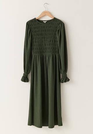 Structure Long Sleeve Midi Dress