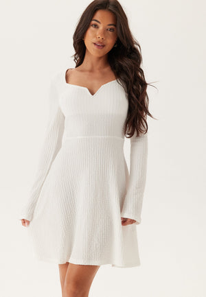 Structured V-neck Skater Dress