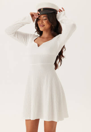 Structured V-neck Skater Dress