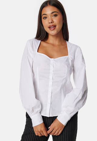 Sweetheart Neck Poplin Shirt