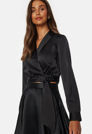 Terilee Satin Wrap Blouse