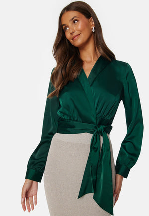Terilee Satin Wrap Blouse