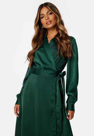 Terilee Satin Wrap Dress