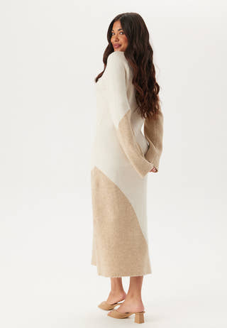 V-neck Knitted Midi Dress