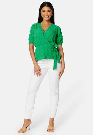 Triniti ss wrap blouse