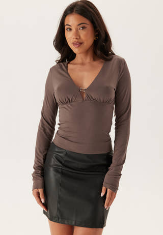 V-Neck Buckle Top