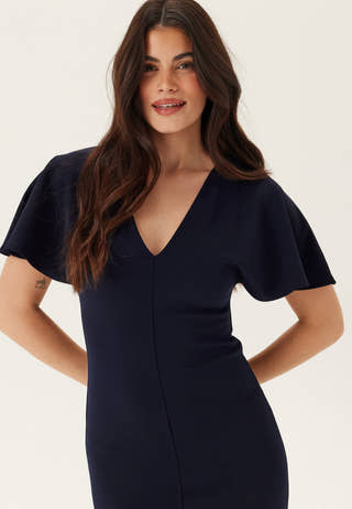 V-Neck Butterfly Sleeve Dress