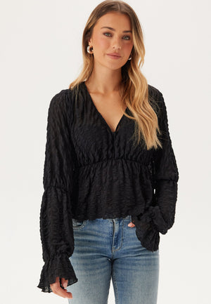 V-Neck Flounce Blouse