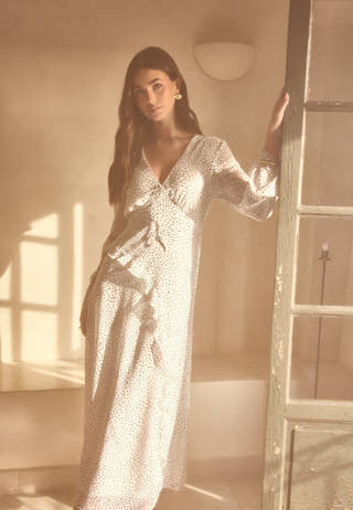 V-Neck Frill Dress