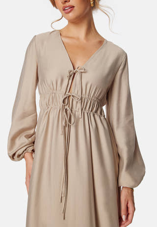 V-neck Strap L/S Dress