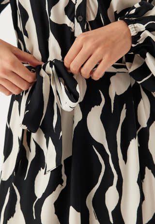 V-neck Viscose L/S Dress
