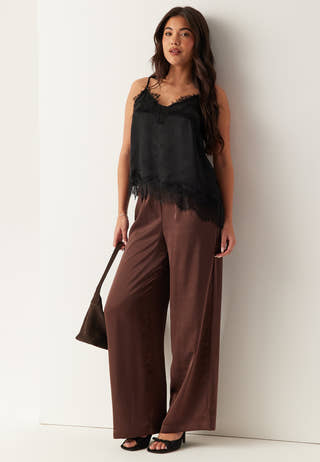 Viscose Satin Lace Singlet