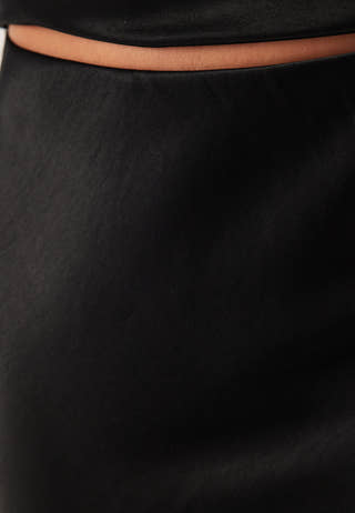 Viscose Satin Lace Skirt