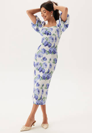 Volume Sleeve Midi Dress