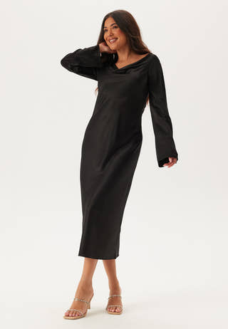 Waterfall Midi Satin Dress