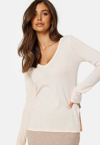 Winter deep V-neck top