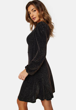 Sparkling Puff Sleeve Dress
