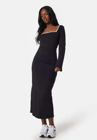 Square Neck Contrast Dress