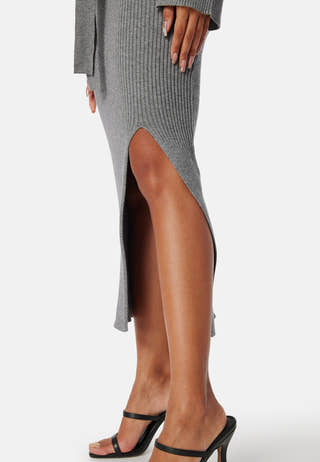Slit Knitted Midi Dress