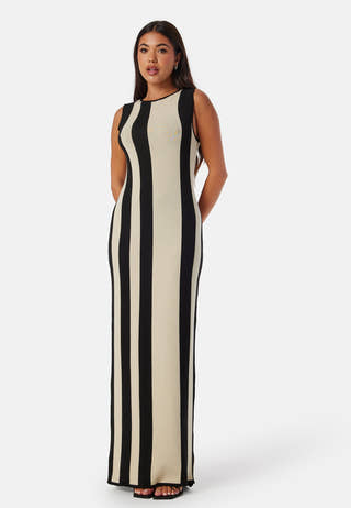 Striped Sleeveless Knitted Dress