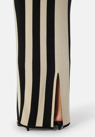 Striped Sleeveless Knitted Dress