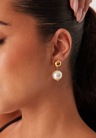 Jolie Pearl Earring, Gold