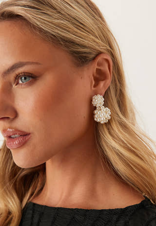 Pearl Double Bead Earring