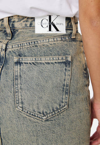 Front Split Maxi Denim Skirt