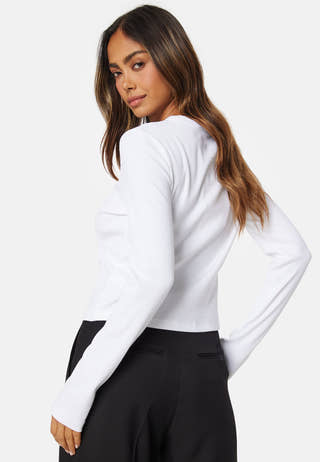 Woven Label Rib Long Sleeve