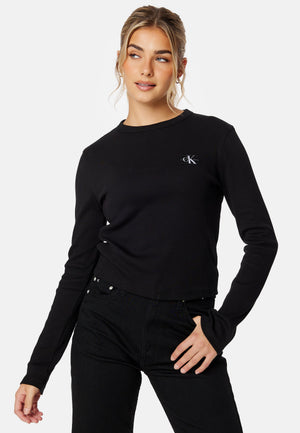 Woven Label Rib Long Sleeve